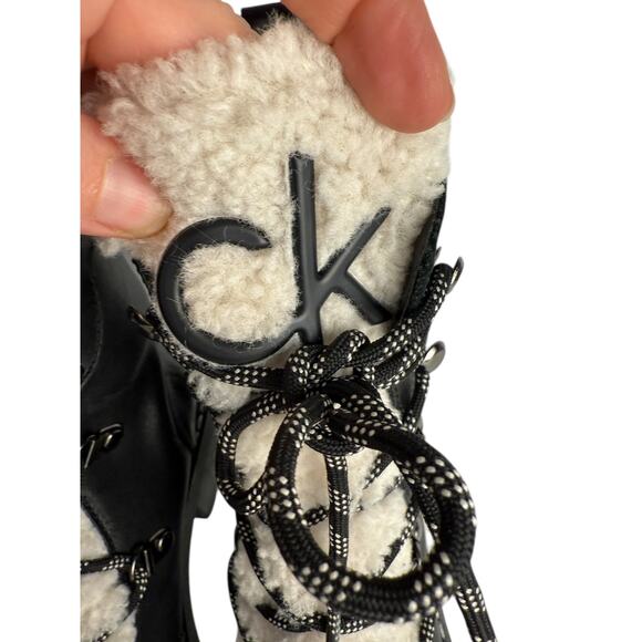 Calvin Klein Women's Alaina Hiking Boots Black‎ Size 7m NWOB - Picture 3 of 10